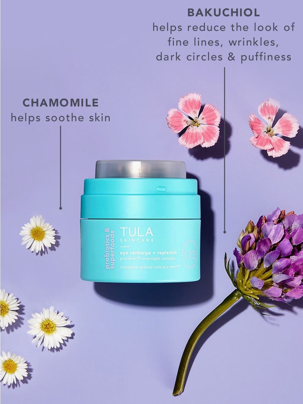 Tula Skincare Eye Recharge + Replenish Pro-Ferm™ Overnight Complex NIB FULL SIZE
